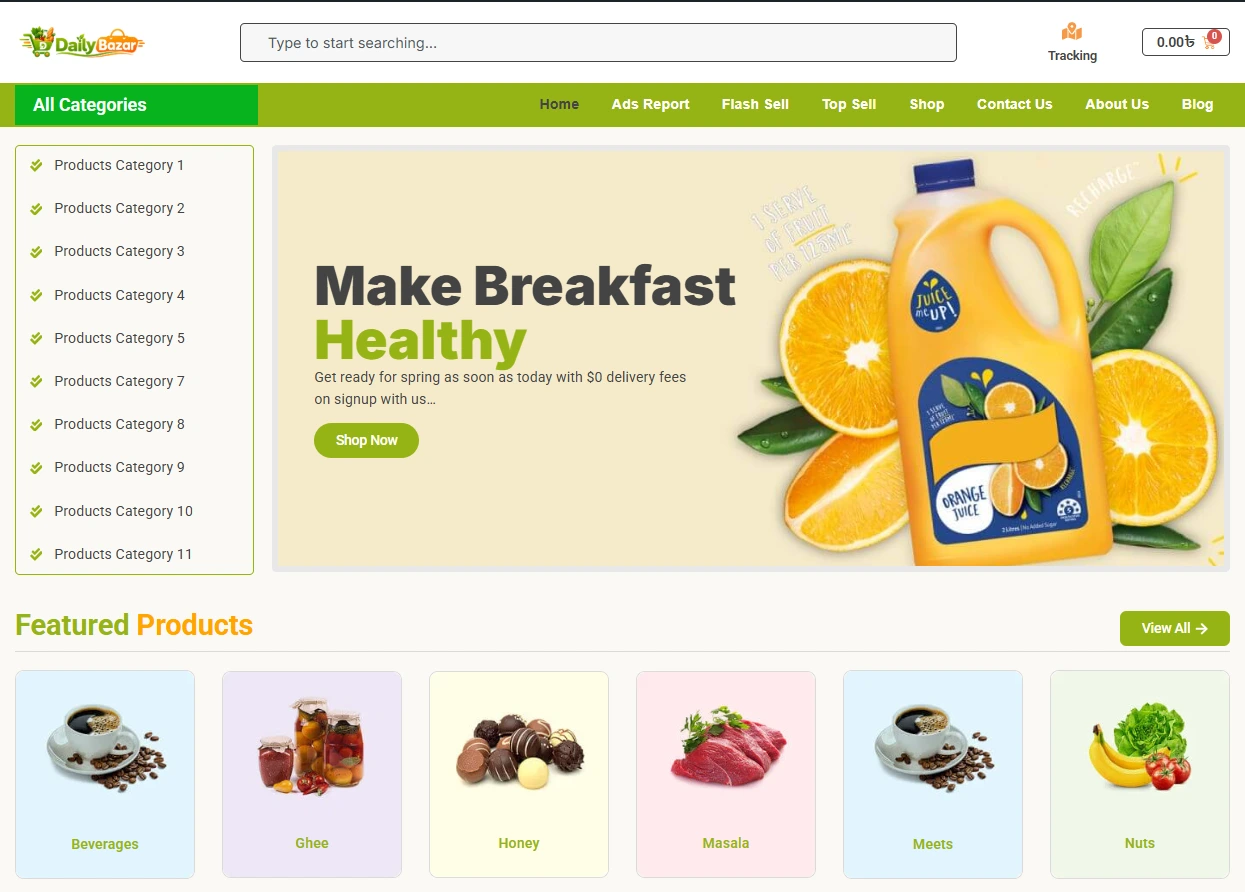Daily Bazar Multipurpose E-commerce Template